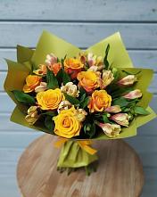 Букет цветов из:  Альстромерии и Розы в Рощино Ставропольского края