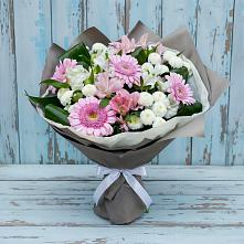 Букет цветов из:  Герберы, Альстромерии и Хризантемы в Рощино Ставропольского края
