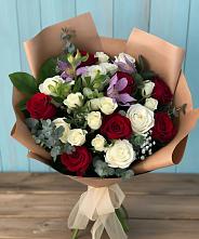 Букет цветов из:  Розы и Альстромерии #REPLACE_PRED# Рощино Ставропольского края