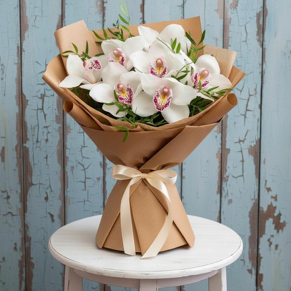Букет цветов из: Орхидеи и Розы в Рощино Ставропольского края