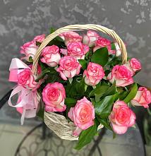 Цветочная композиция из Розы в корзине #REPLACE_PRED# Рощино Ставропольского края