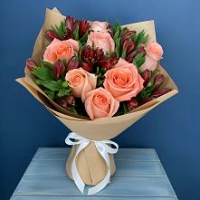 Букет цветов из:  Розы и Альстромерии #REPLACE_PRED# Рощино Ставропольского края