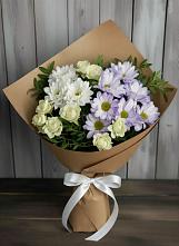 Букет цветов из:  Хризантемы и Розы в Рощино Ставропольского края