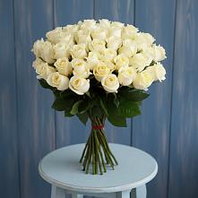 Букет 51 Белая роза Эдлесс Лав в Рощино Ставропольского края