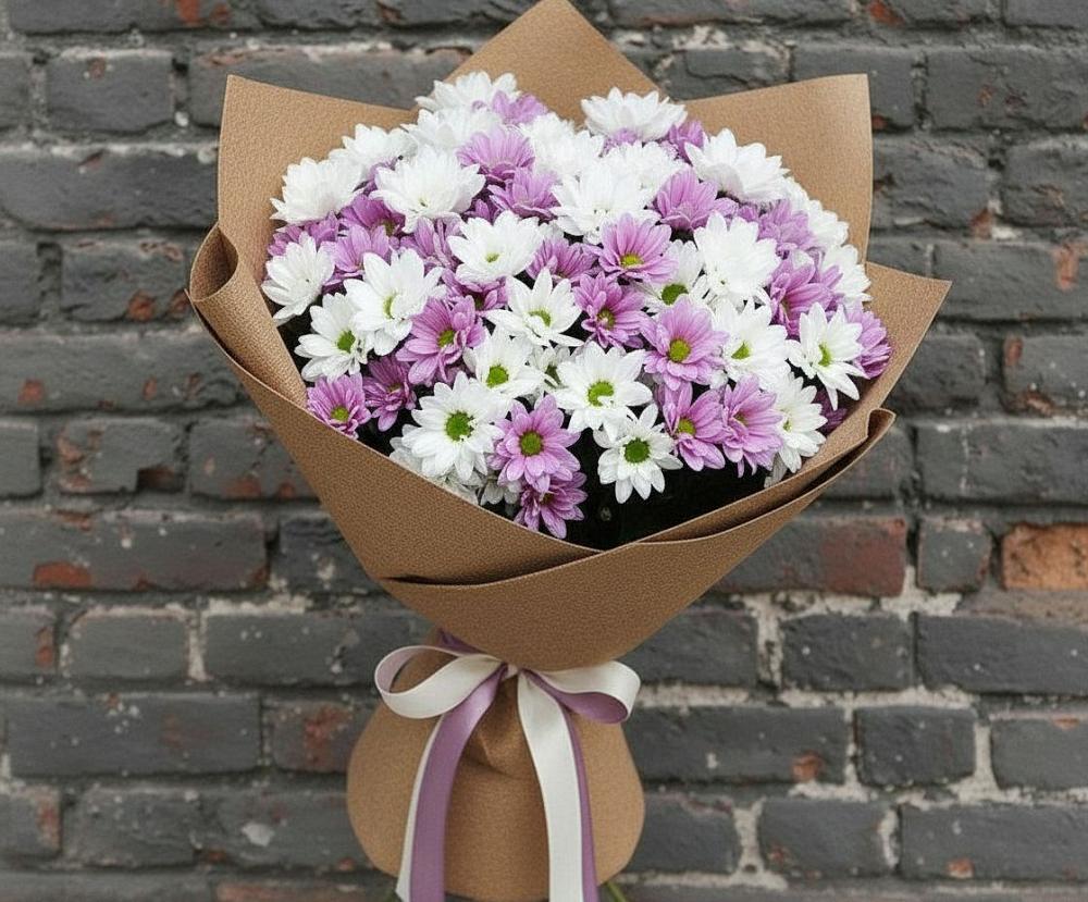Букет цветов из: Хризантемы в Рощино Ставропольского края