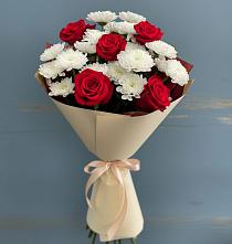 Букет цветов из:  Розы и Хризантемы #REPLACE_PRED# Рощино Ставропольского края