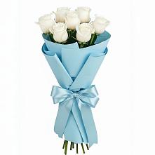 Букет 7 белых роз Проуд в Рощино Ставропольского края