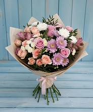 Букет цветов из:  Хризантемы, Розы и Альстромерии #REPLACE_PRED# Рощино Ставропольского края