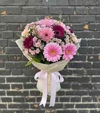 Букет цветов из:  Герберы и Хризантемы в Рощино Ставропольского края