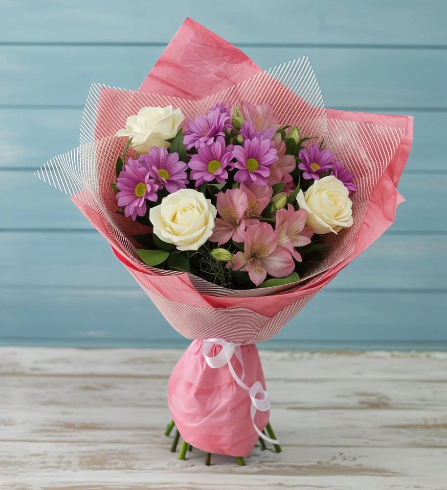 Букет цветов из: Герберы в Рощино Ставропольского края