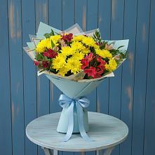 Букет цветов из:  Альстромерии и Хризантемы #REPLACE_PRED# Рощино Ставропольского края