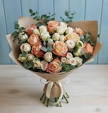 Букет цветов из:  Альстромерии и Розы в Рощино Ставропольского края
