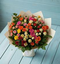 Букет Микс из разноцветных кустовых роз #REPLACE_PRED# Рощино Ставропольского края